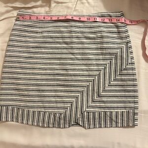 The Impeccable Pig Black and White Striped Mini Skirt